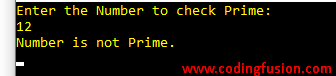 C# Program to Check Whether a Number is Prime or Not 