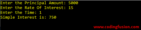 CSharp-program-to-calculate-Simple-Interest