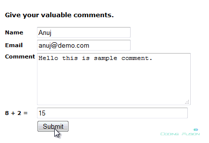 Custom Mathematical CAPTCHA in asp .net