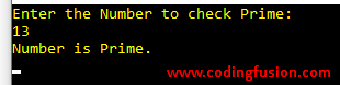 C# Program to Check Whether a Number is Prime or Not