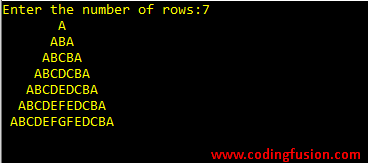 C#-Program-to-print-Alphabet-Triangle