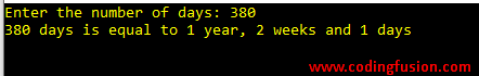 CSharp-program-to-convert-days-into-years-weeks-and-days