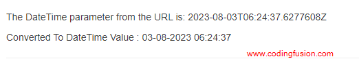 How to Pass a DateTime Value as a URI Parameter in ASP.NET MVC